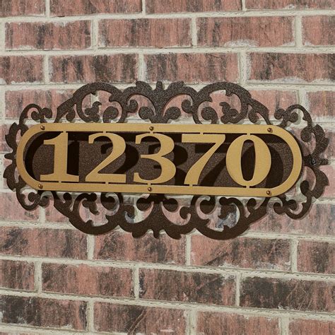 house number plaque metal|decorative metal house numbers.